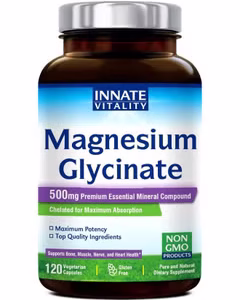 Magnesium Glycinate 500mg per Caps, 120 Veggie Caps, Chelated for Maximum Absorption, Non-GMO, NO Gluten Dairy & Soy, Supports Muscle, Joint, and Heart Health