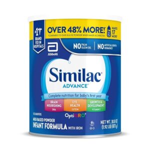 SimilacAdvance Infant Formula with Iron, Baby Formula Powder, 30.8-oz Can